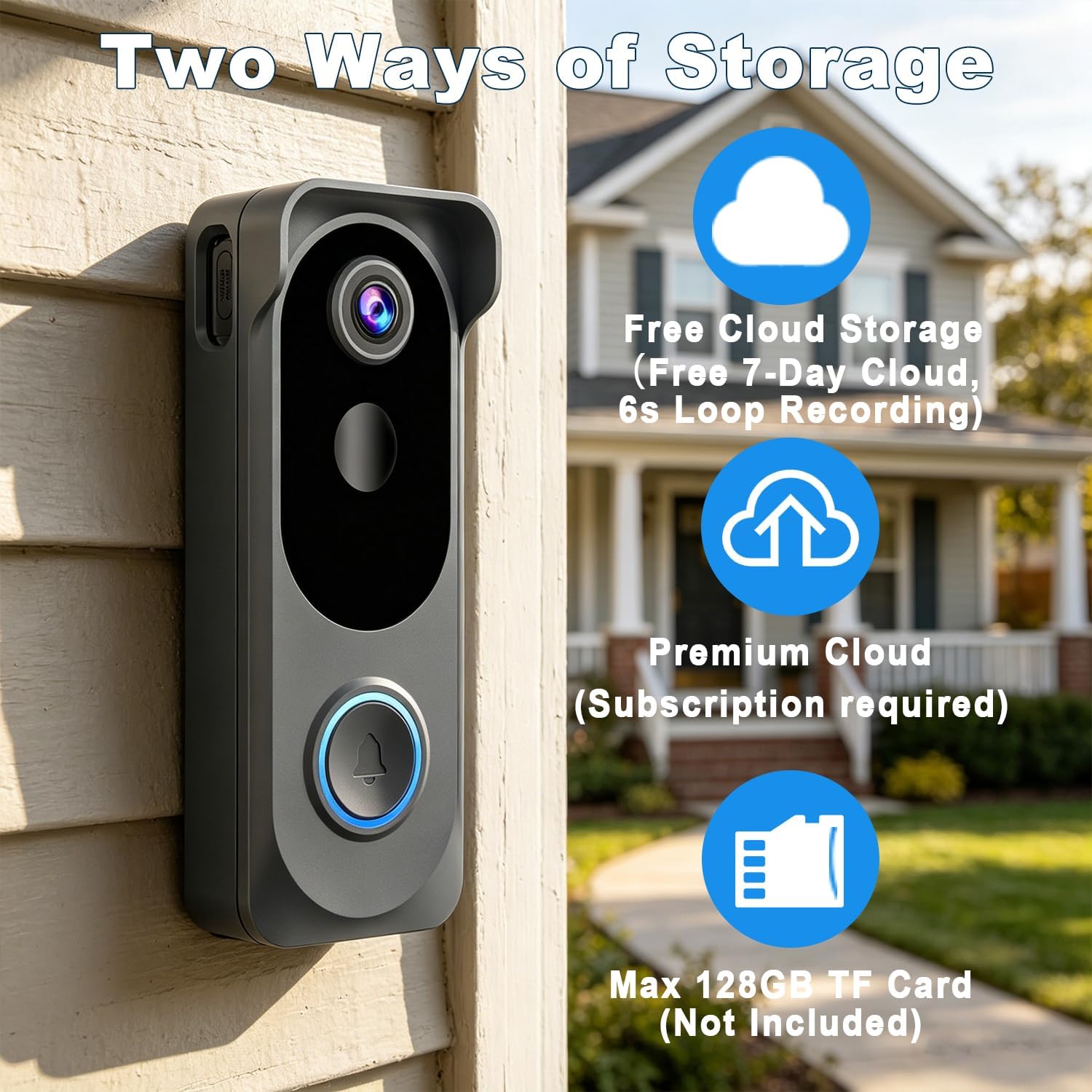 Thumbnail 4 de Video Doorbell Wireless Camera: 2K HD, Battery-Powered, IP66, with AI Motion & Alexa Compatibility
