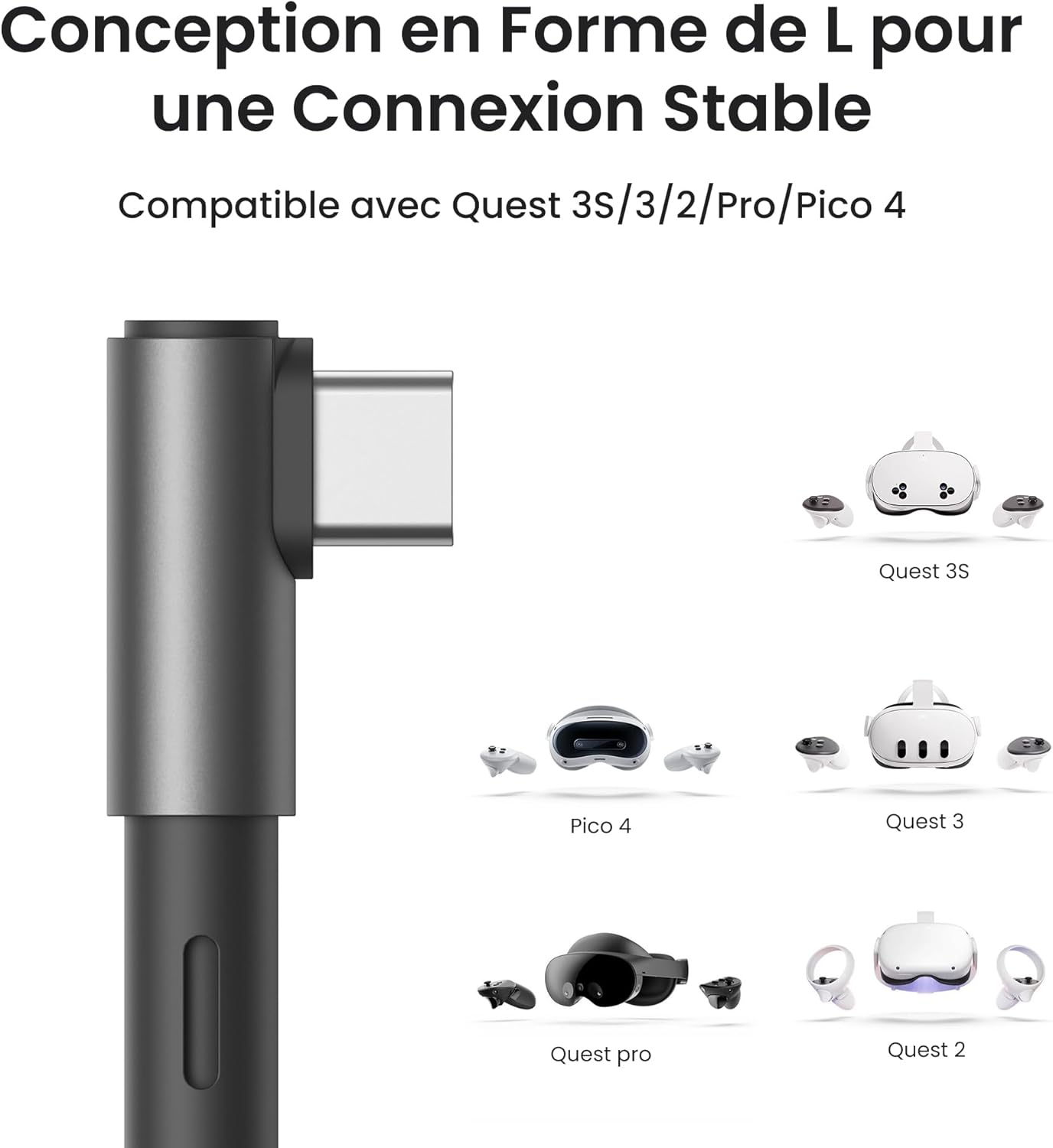 Thumbnail 4 de KIWI design Câble Link avec Chargement 5M pour Meta Quest 3/Quest 2/Pro/Pico 4 – USB 3.0 5 Gbps