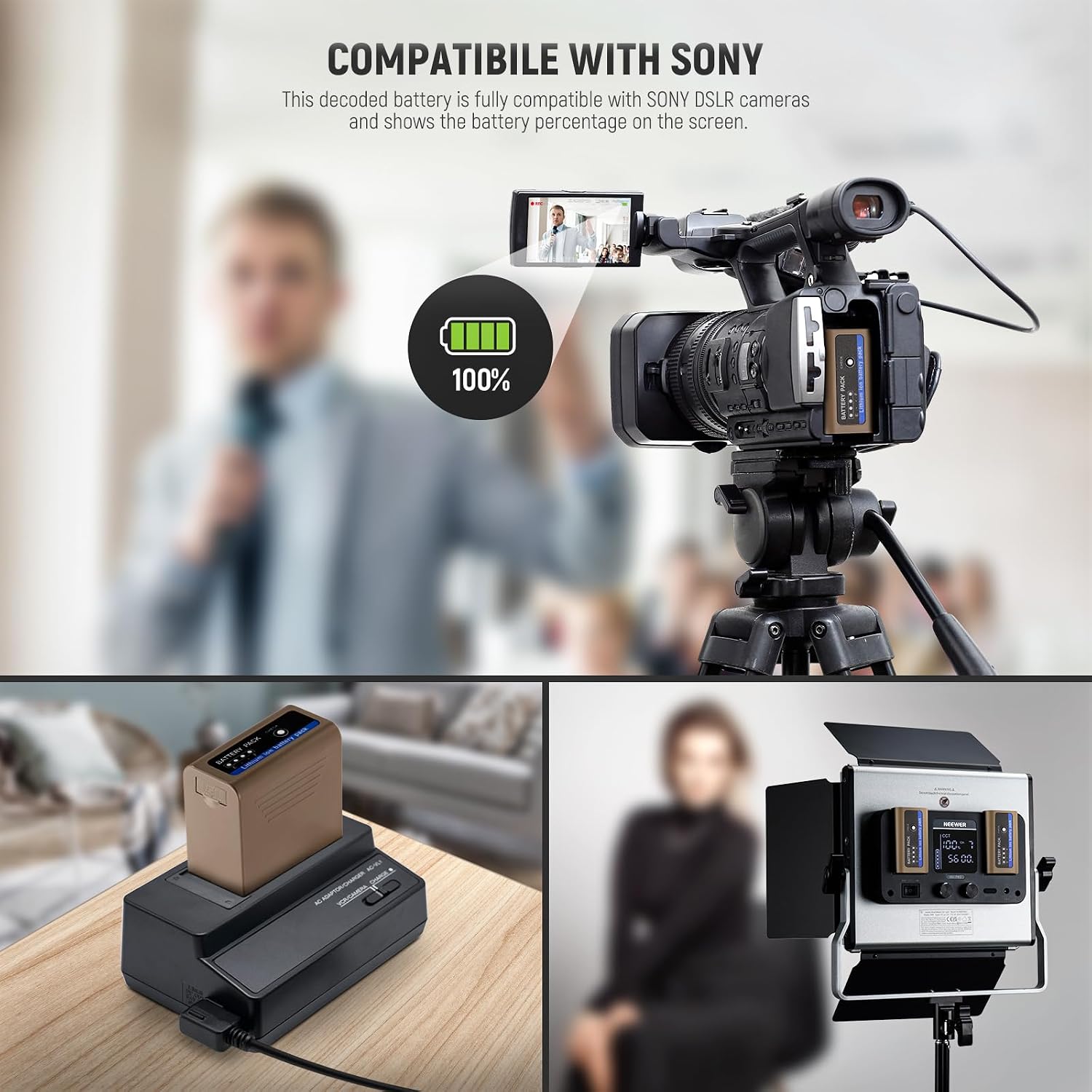 Thumbnail 4 de Neewer 10500mAh NP-F970 Replacement Battery for Sony NP-F550/750/770/970 Series and More