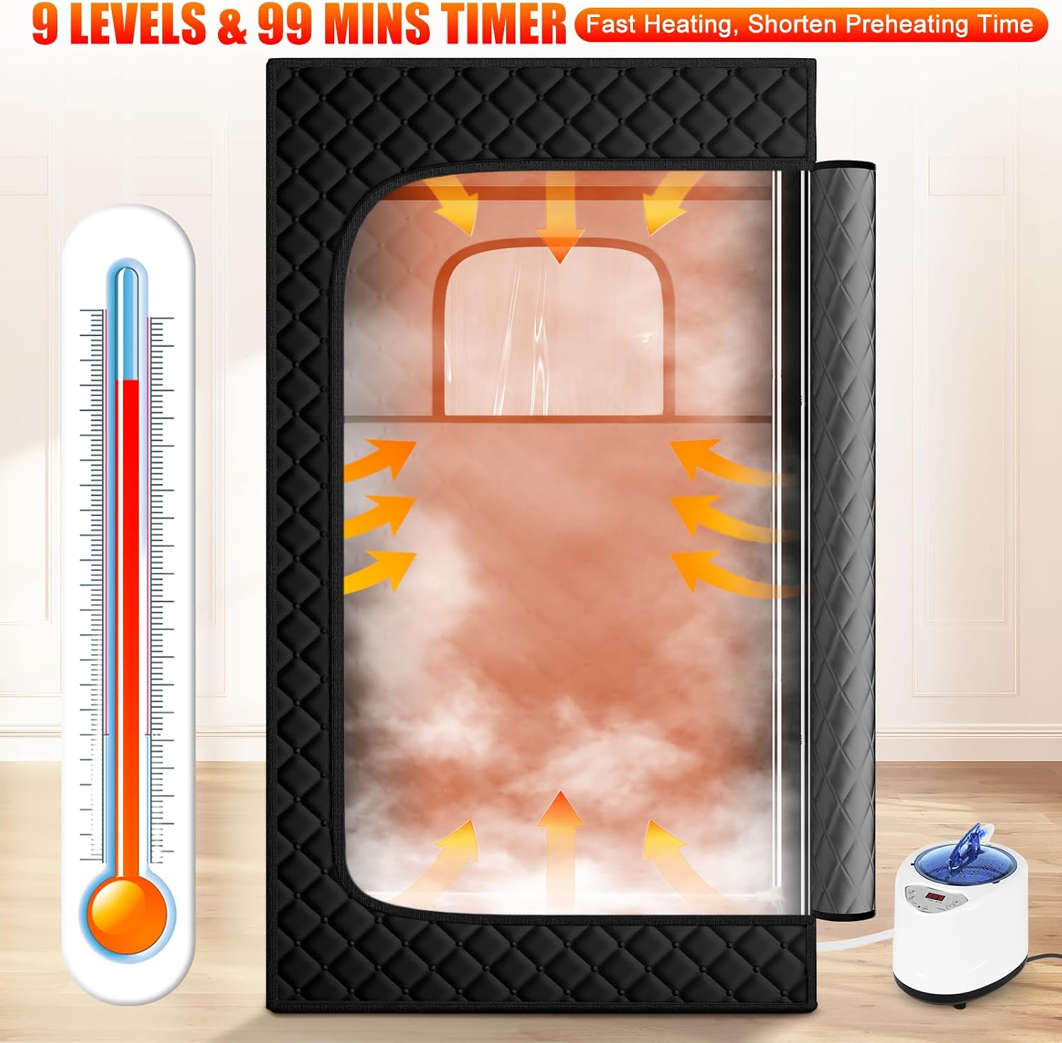 Detalle 2 de X-Vcak Upgraded Portable Sauna 9 Levels 🧖