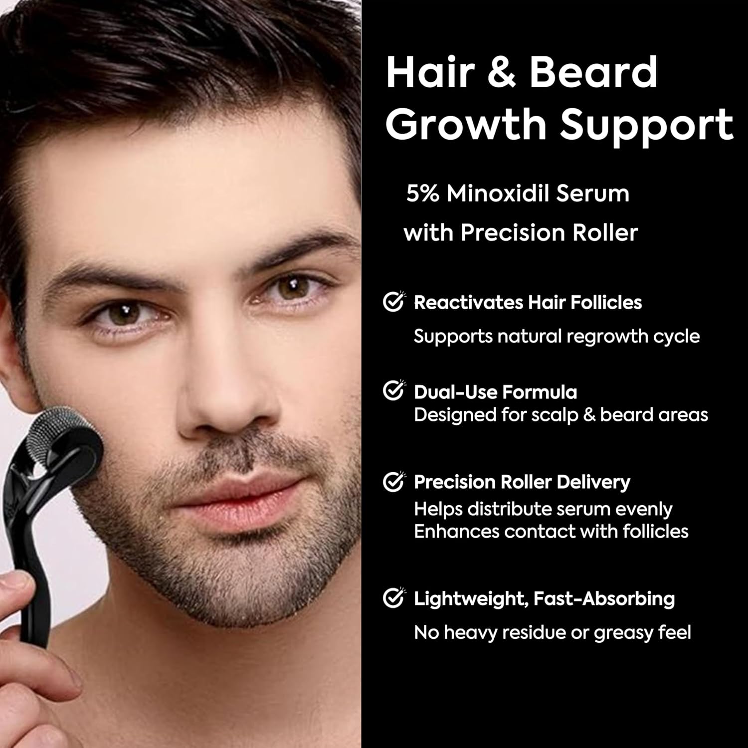 Thumbnail 3 de TOMUM 5% Minoxidil Beard Growth Kit for Men – Hair & Beard Regrowth Serum
