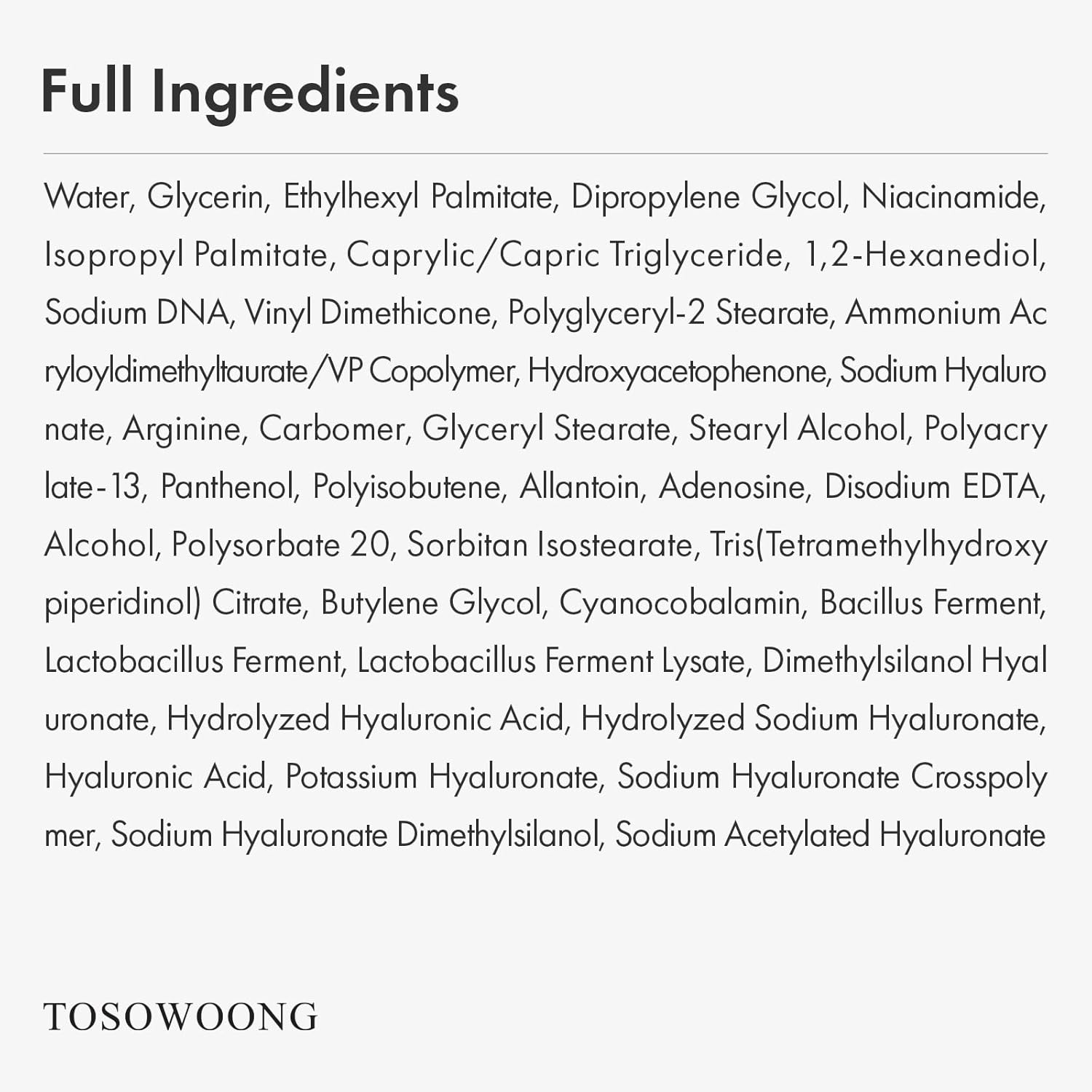 Thumbnail 5 de TOSOWOONG Crema PDRN Hyaluron viso con DNA di salmone e niacinamide, 50 ml