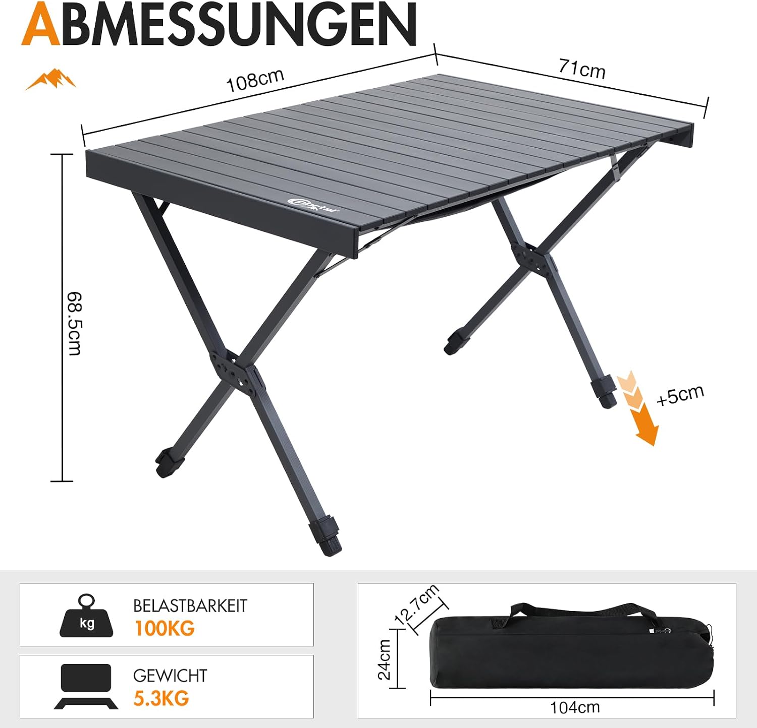 Detalle 2 de PORTAL Campingtisch 108 x 71 cm