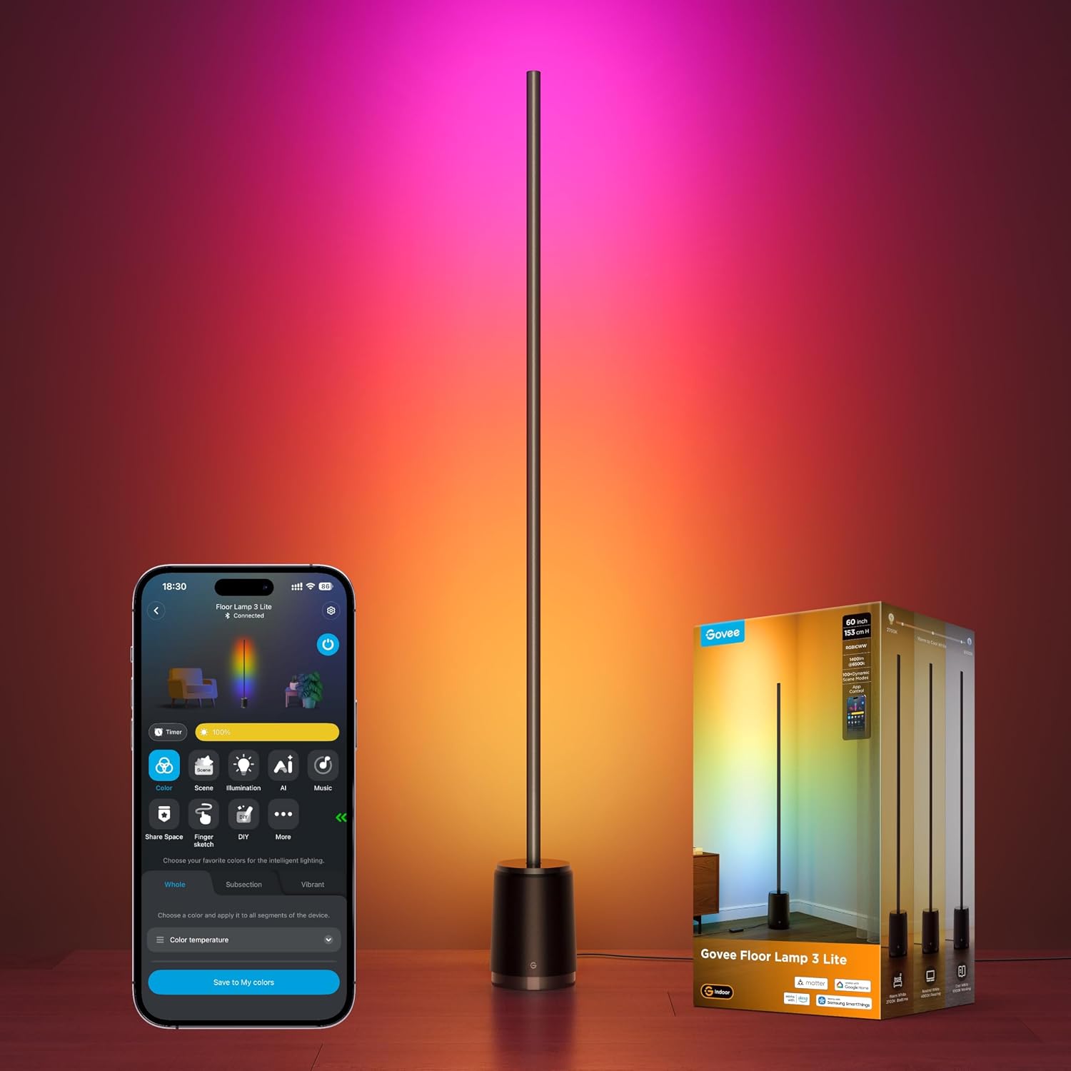 Detalle de Govee Smart Floor Lamp 3 Lite