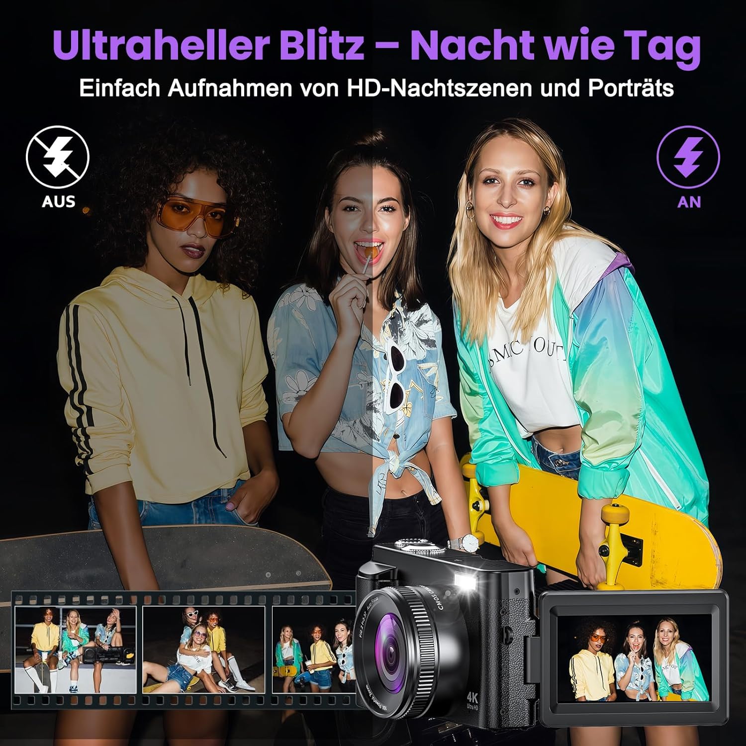 Thumbnail 6 de 4K 64MP Digitalkamera für Vlogging
