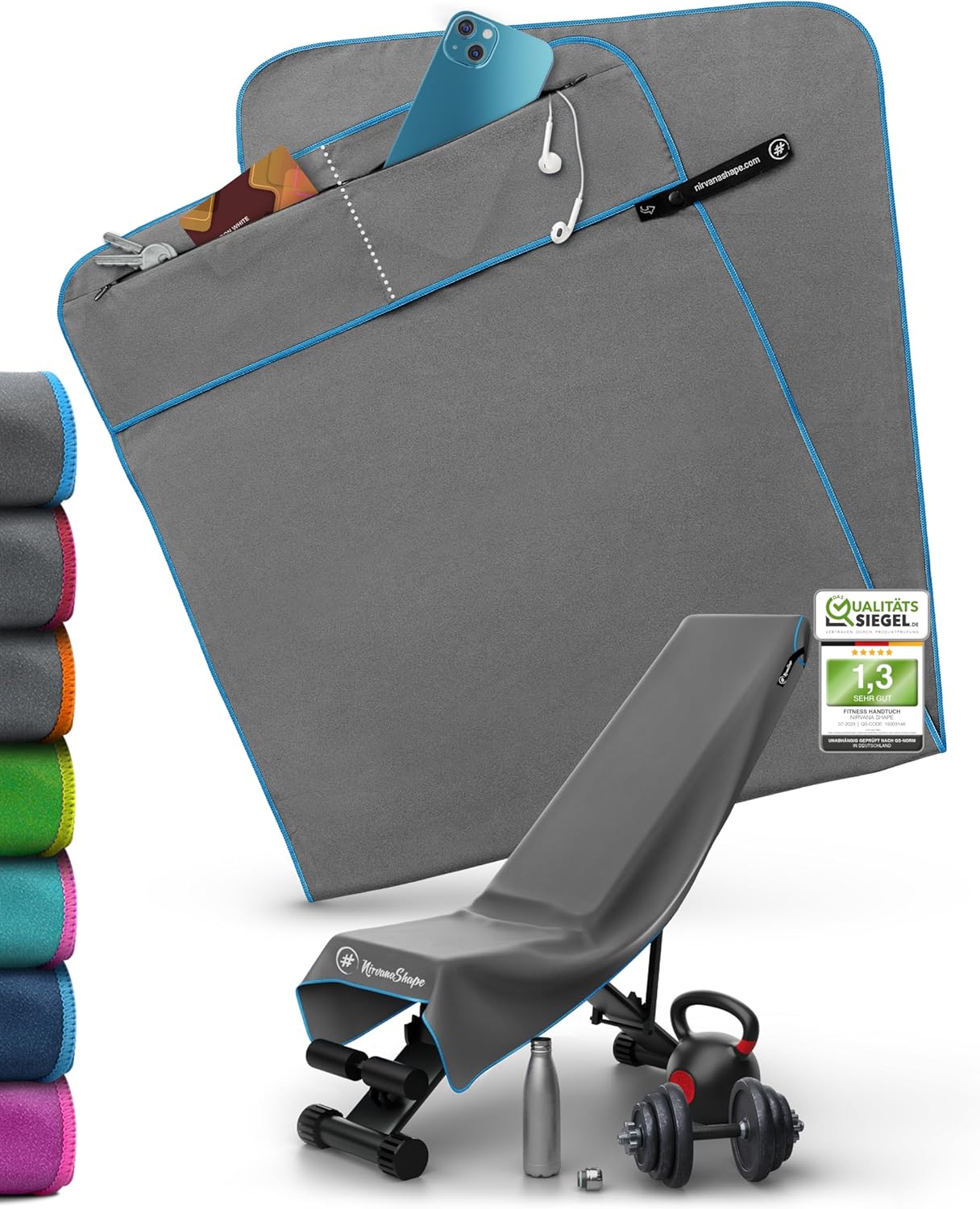 Thumbnail 6 de NirvanaShape Fitness-Handtuch mit Magnet-Clip: ultrasaugfähig & kompakt fürs Gym