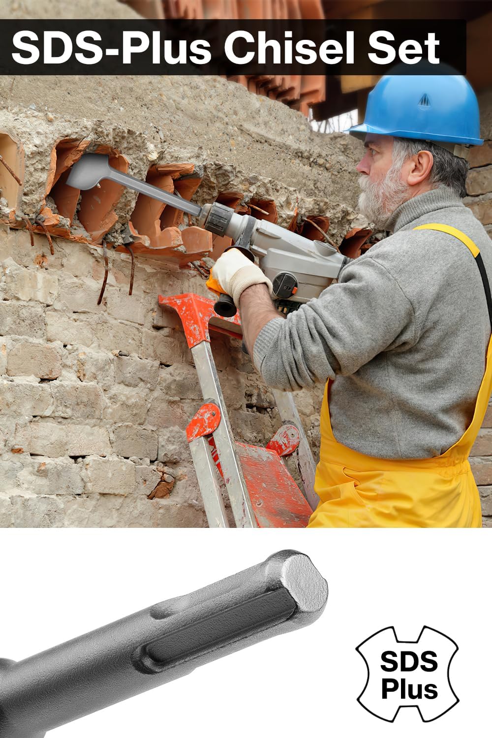 Detalle 2 de Lytool 2pcs Cincel SDS Plus 280x100mm y 250x40mm