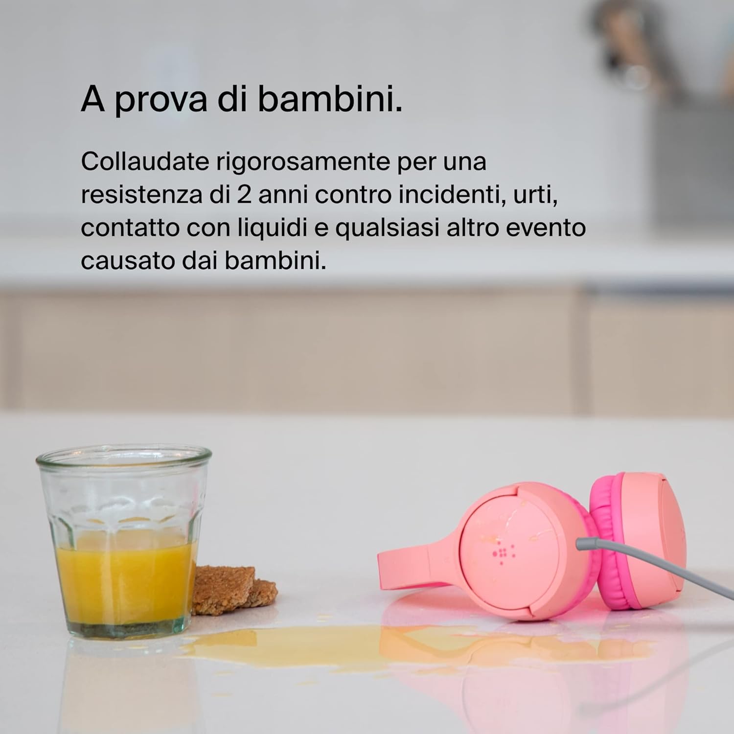 Thumbnail 2 de Belkin SoundForm Mini: Cuffie on-ear rosa per bambini con microfono (3,5 mm) – affidabili per scuola e giochi
