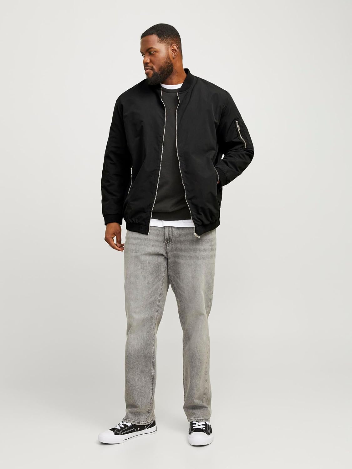 Thumbnail 3 de JACK & JONES JJERUSH BOMBER PS NOOS – Bomberjacke in Schwarz, XXL Übergröße