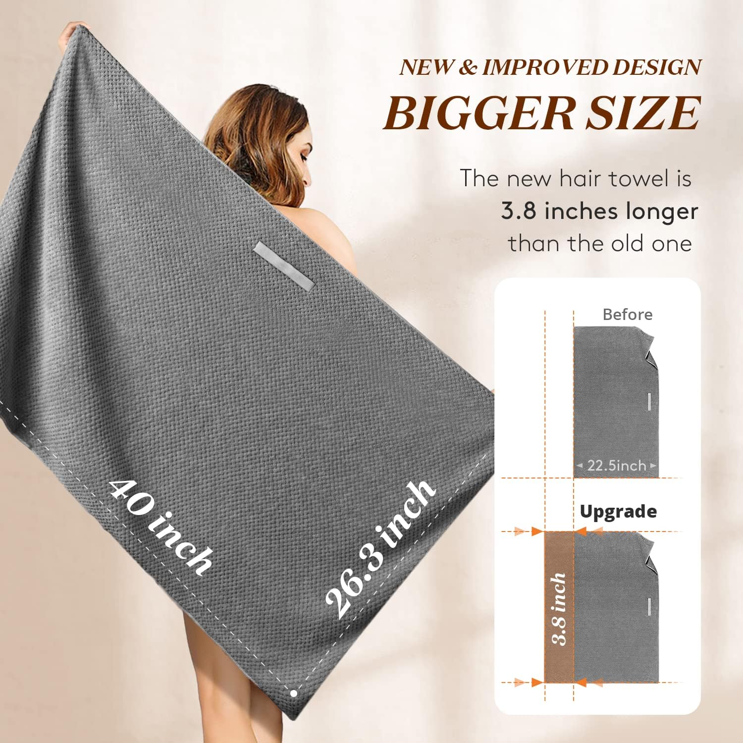 Thumbnail 4 de YFONG Large Hair Towel Wrap 26.3" x 40
