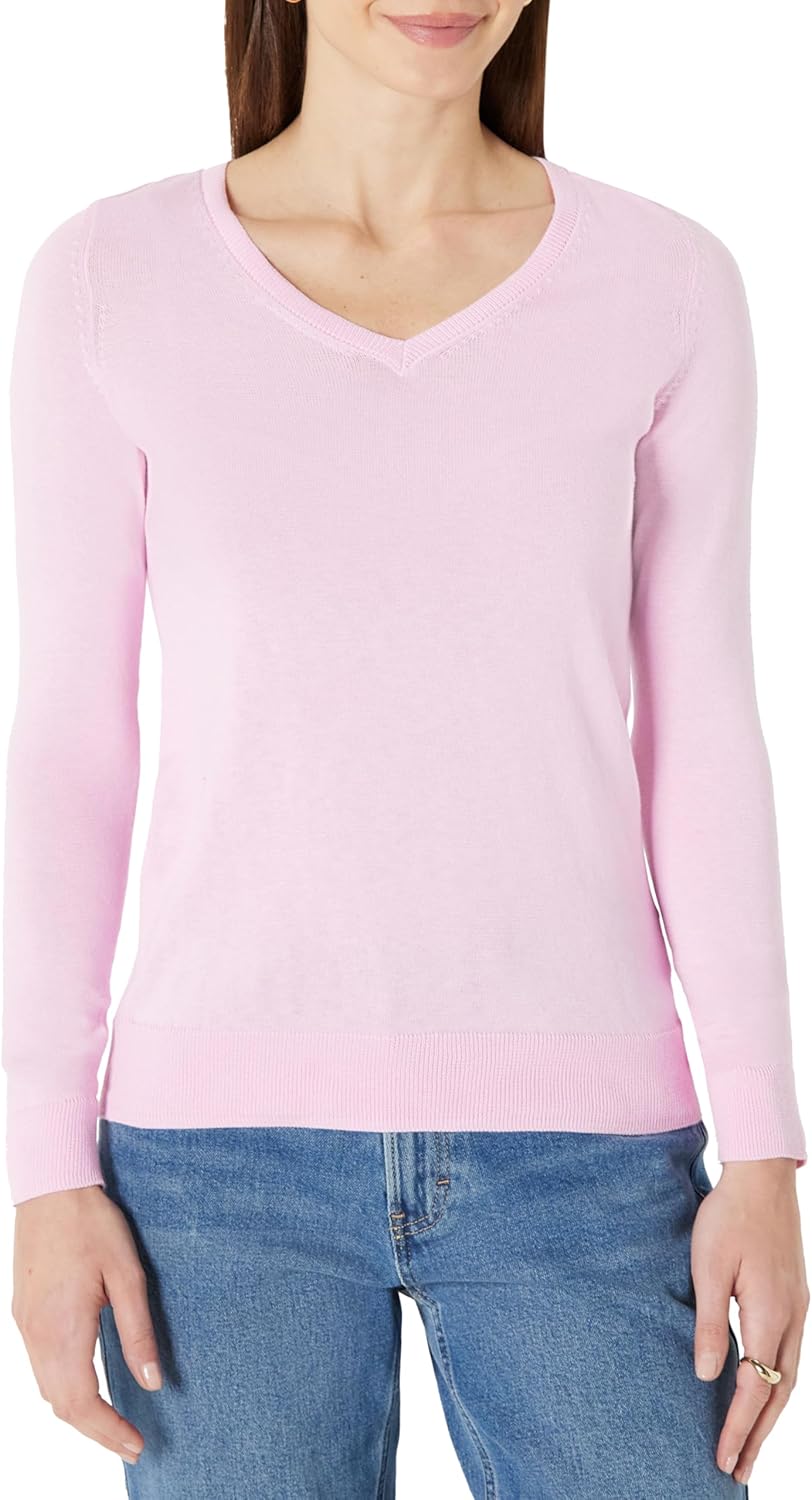 Thumbnail 6 de Amazon Essentials Damen Regular-Fit leichter Langarm-Pullover mit V-Ausschnitt (in Übergröße)