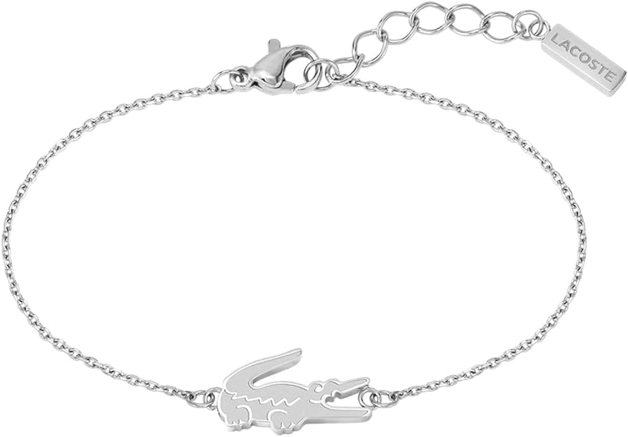 Detalle de Lacoste Gliederarmband Damen – CROCODILE Kollektion, Edelstahl, multifarbig