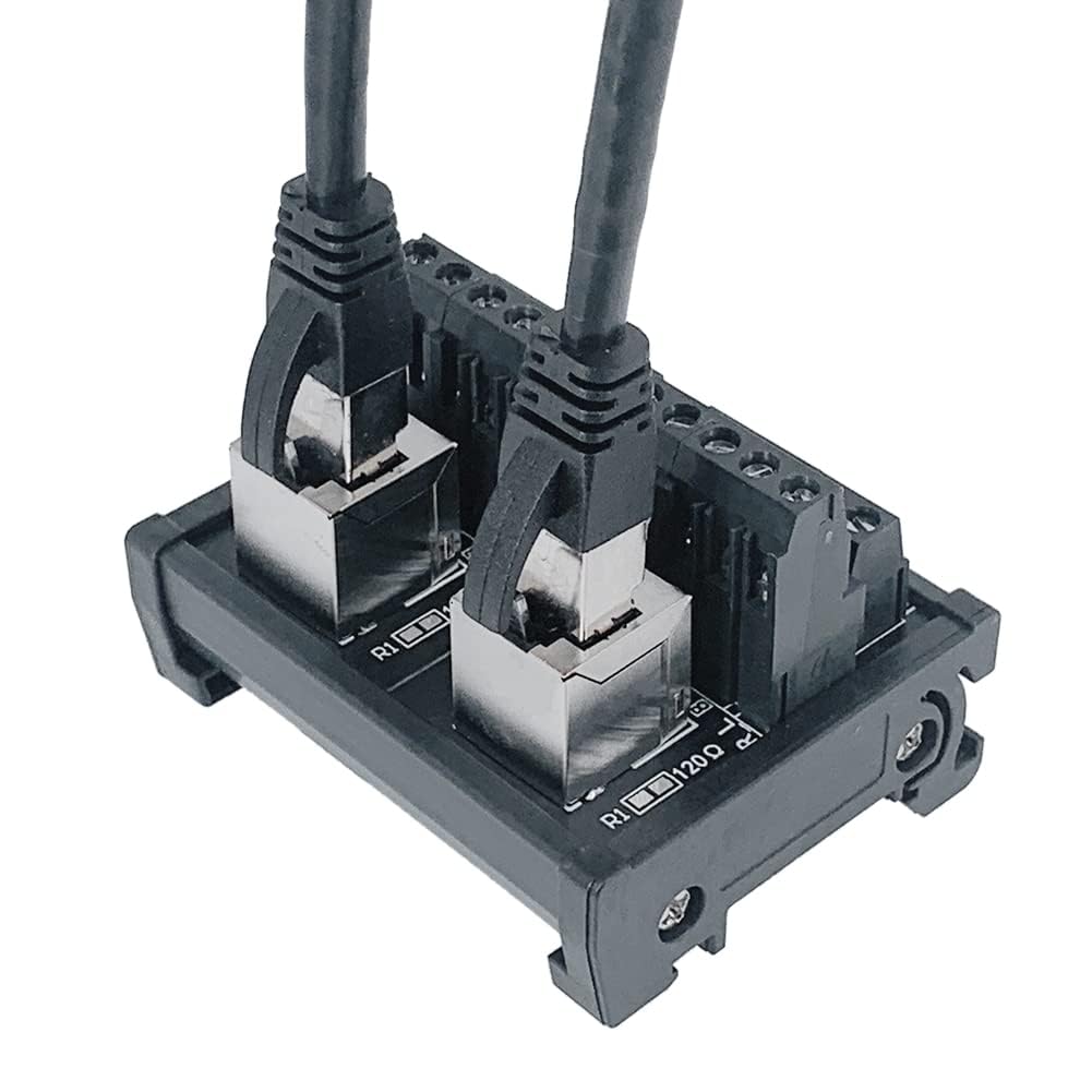 Detalle de PENGLIN RJ45 8P8C DIN Rail Mount Ethernet Connector Breakout Board (2 Ways)