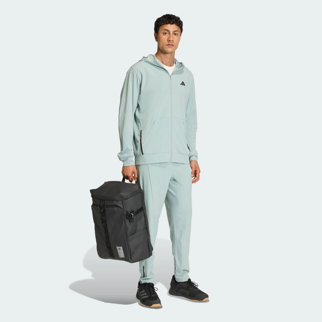 Detalle de Adidas D4T: chaqueta de entrenamiento con capucha y cremallera (verde)