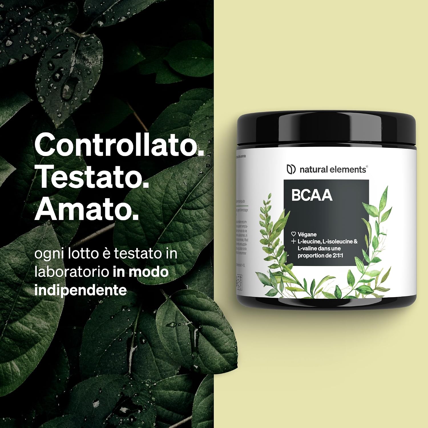 Thumbnail 4 de Natural Elements BCAA 360 capsule piccolo formato (vegane) con leucina, isoleucina e valina