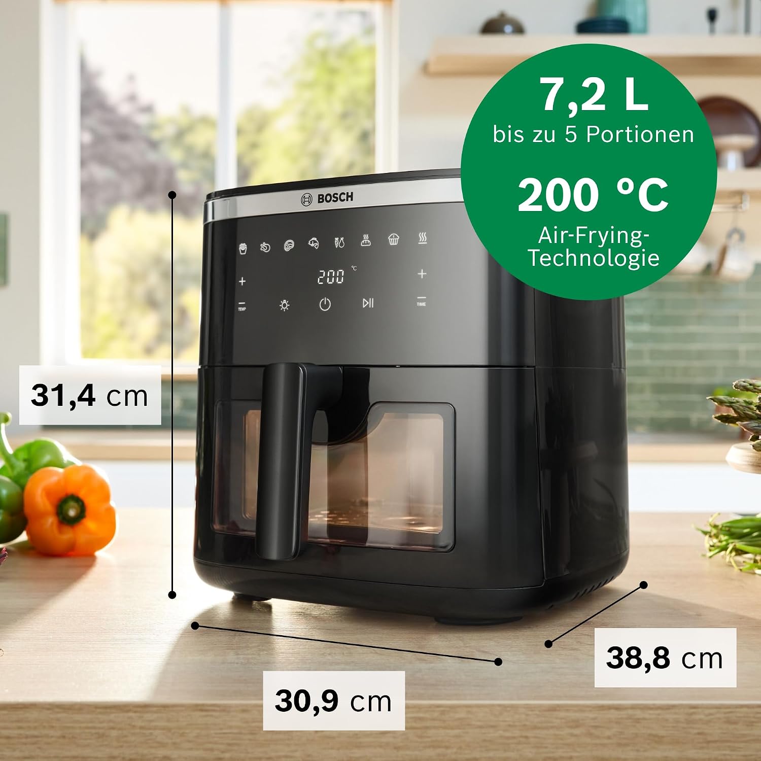 Detalle de Bosch MAF671B0 Heißluftfritteuse 7,2 L 🍟