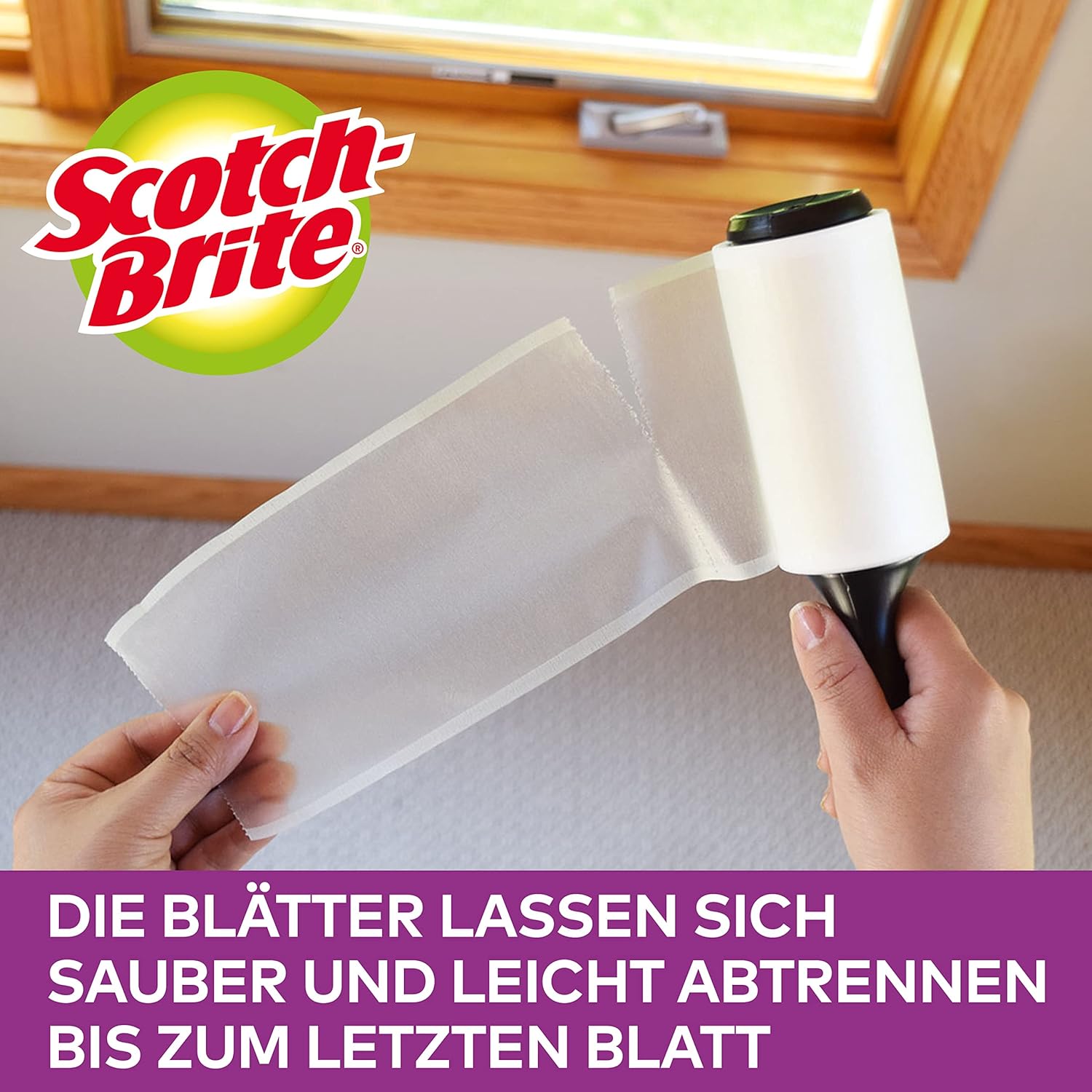 Thumbnail 5 de Scotch-Brite Pet Extra Sticky Fusselrolle – 240 Blätter, 5 Rollen + Abroller, gegen Katzen- und Hundehaare