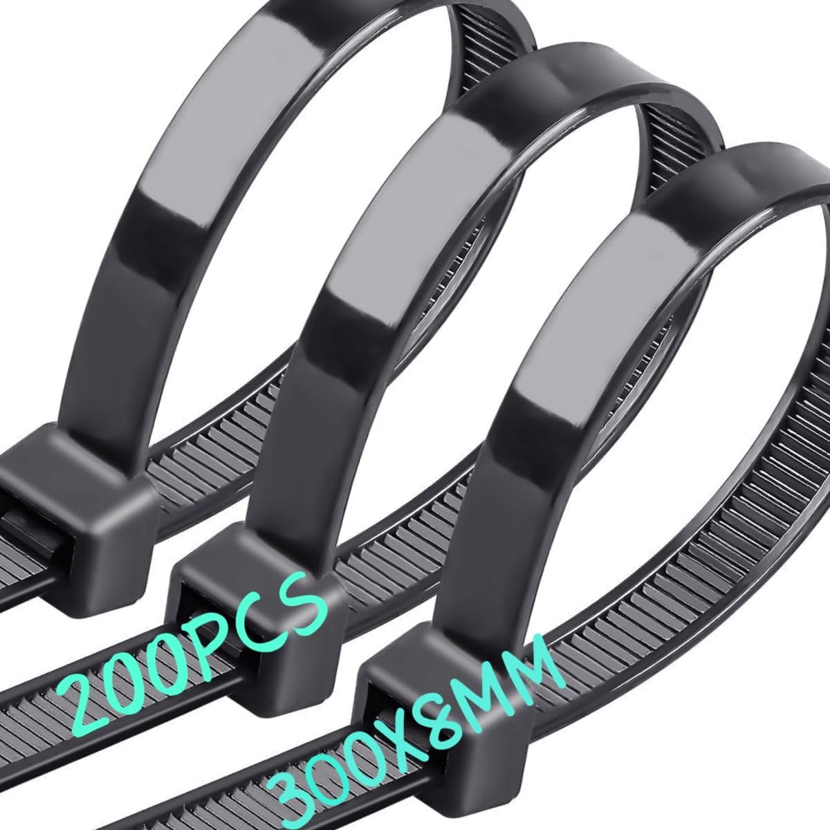 Thumbnail 6 de Caiery Extra Large Cable Ties 10mm x 600mm (50 Pack) – Heavy Duty Nylon Zip Ties