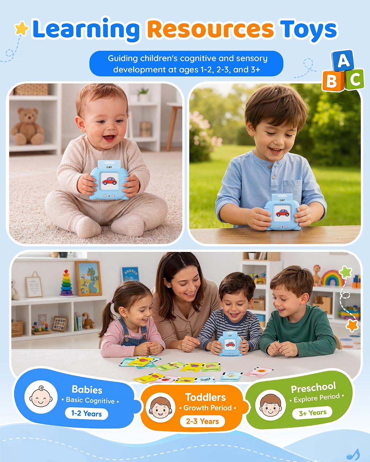 Thumbnail 4 de Aullsaty Toddler Talking Flash Cards 248