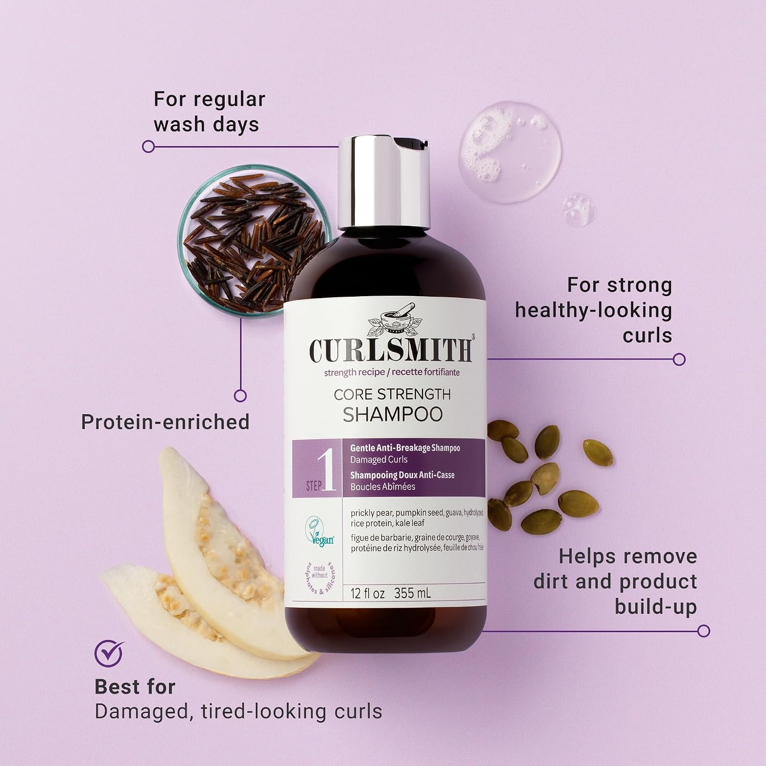 Detalle 2 de Curlsmith Core Strength Shampoo 947ml