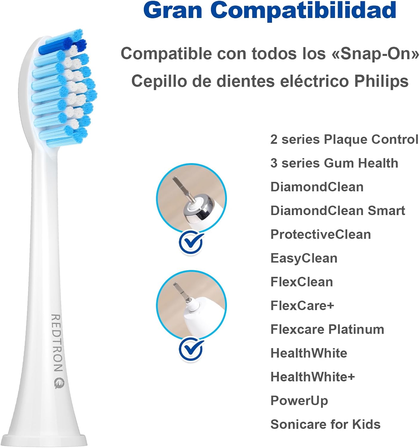 Thumbnail 1 de REDTRON Cabezales para Philips Pro Results - Paquete de 8 🪥