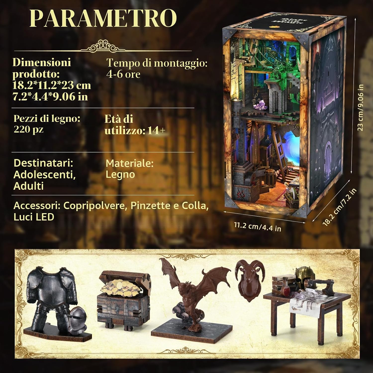 Thumbnail 1 de MiniCity Book Nook Kit di Blade and Magic: il tuo diorama in miniatura in legno 3D per casa delle bambole