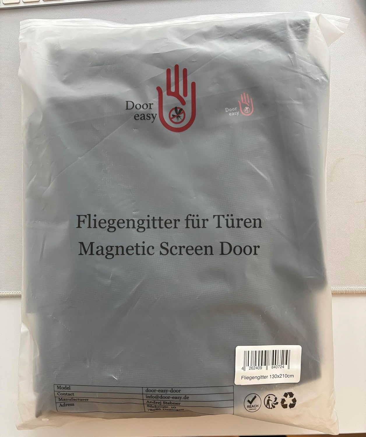 Thumbnail 1 de DOOR EASY Fliegengitter Balkontür 130 x 210 cm mit Magnetvorhang – einbaufertige Türlösung ohne Bohren