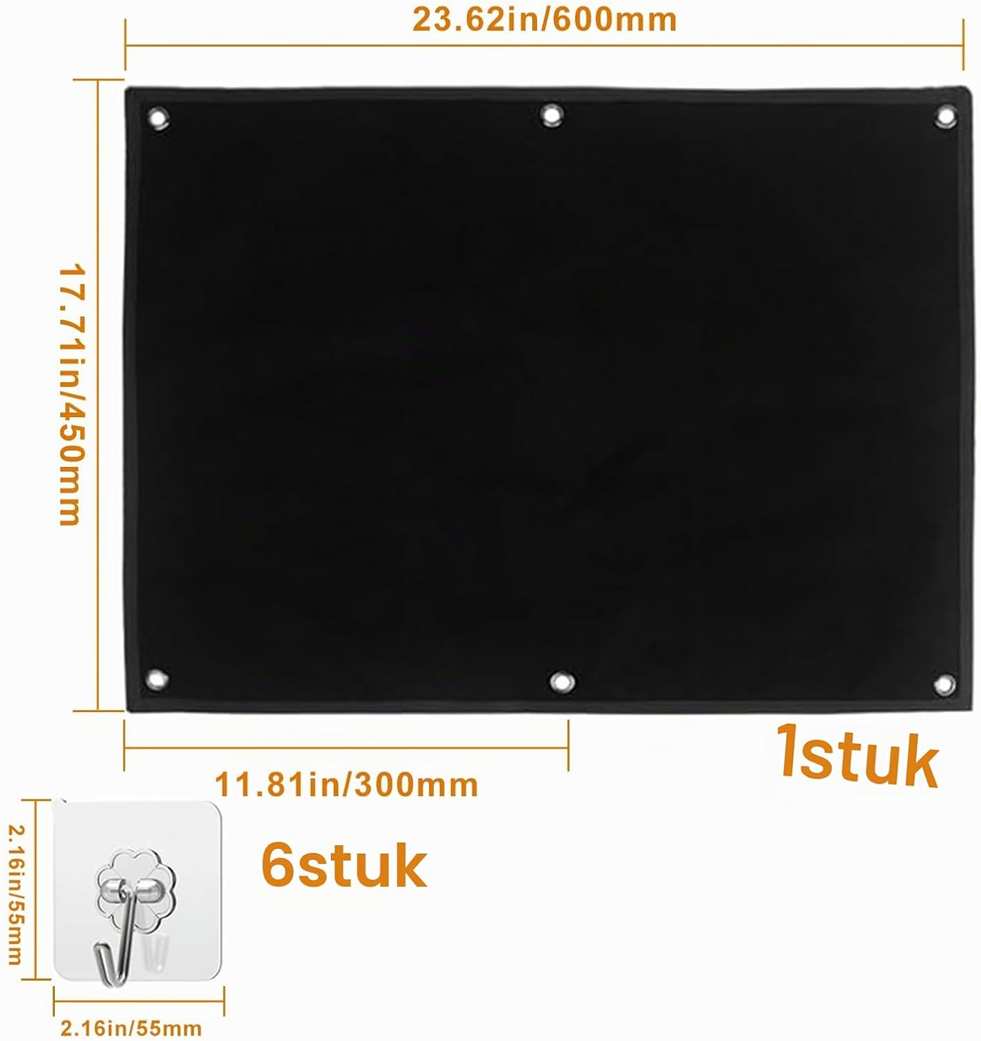 Thumbnail 1 de anyuan boy QT01 klittenband patchpaneel 60 x 45 cm, zwart Oxford-stof