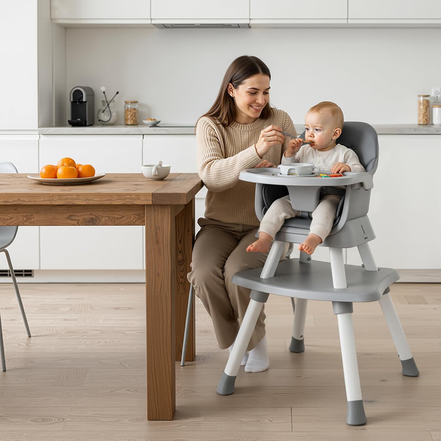 Thumbnail 6 de MiniKins 7-in-1 Convertible High Chair with Removable Tray, Gray