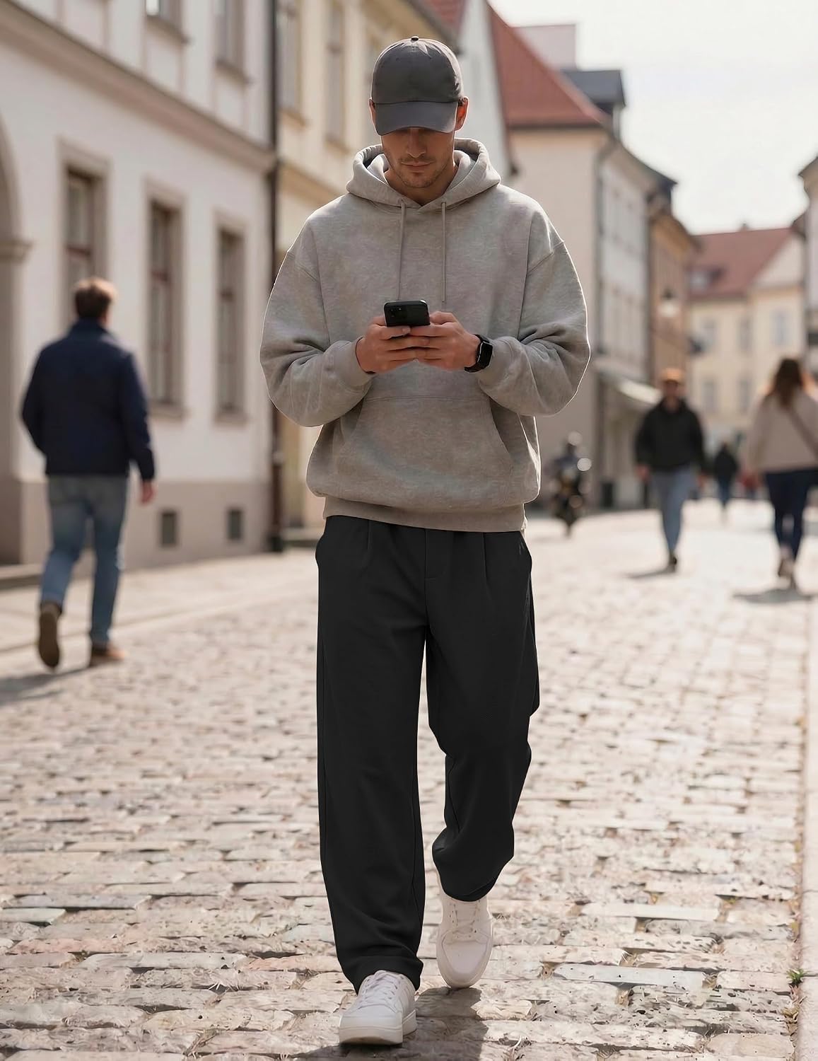 Detalle de COOFANDY Men's Open-Bottom Sweatpants