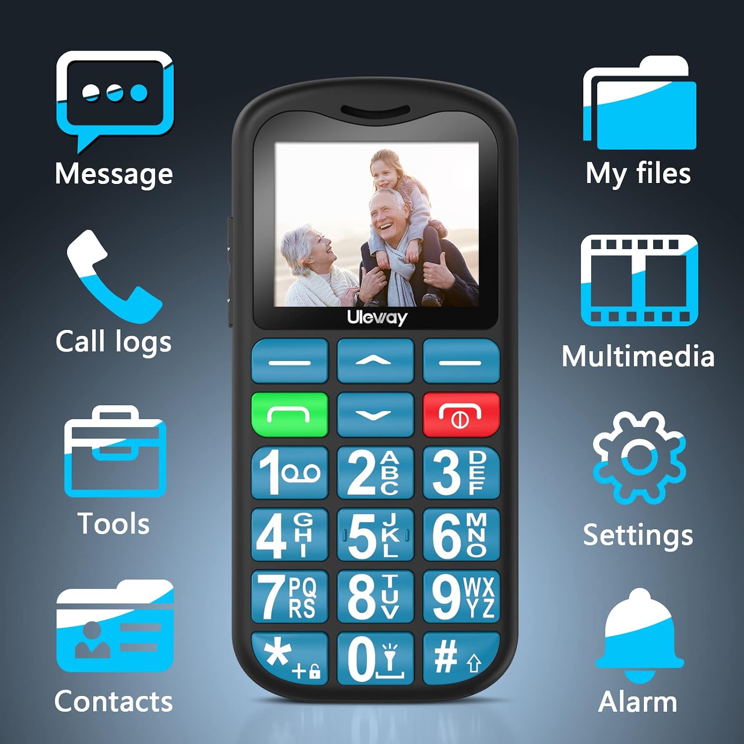 Detalle 2 de uleway Big Button Mobile Phone 800mAh