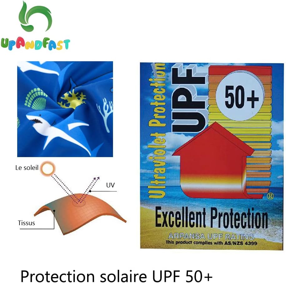 Thumbnail 3 de Maillot de bain une pièce avec fermeture éclair pour bébé garçon upandfast + chapeau – protection UPF 50+