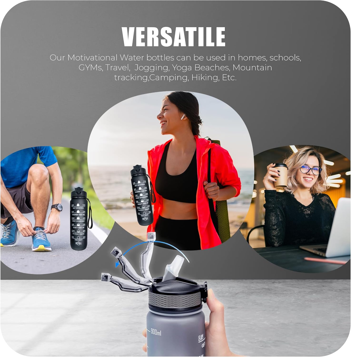 Thumbnail 4 de Roe Tenpo 32oz sports water bottle with straw 🚰