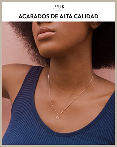 Thumbnail 2 de LUUK LIFESTYLE collar de plata de ley 925 con colgante trébol de cuatro hojas y baño oro rosa