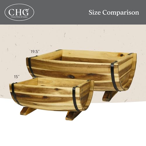 Thumbnail 4 de Classic Home & Garden Macetas de Madera de Roble 🌱, Pack

