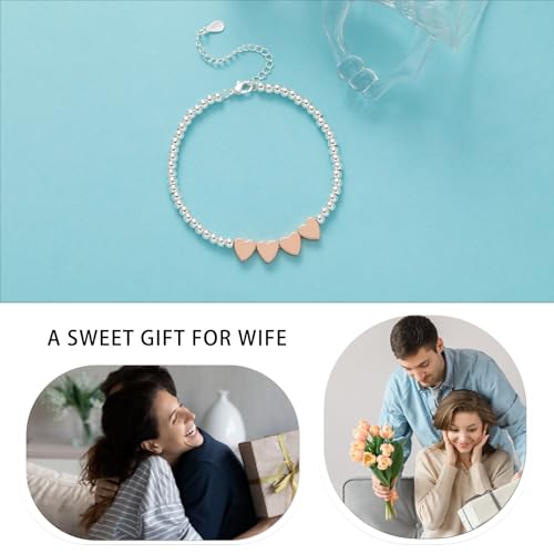 Thumbnail 4 de BMMYE 40th Birthday Silver Bead Bracelet with Rose Gold Hearts – Adjustable Sterling Silver Gift