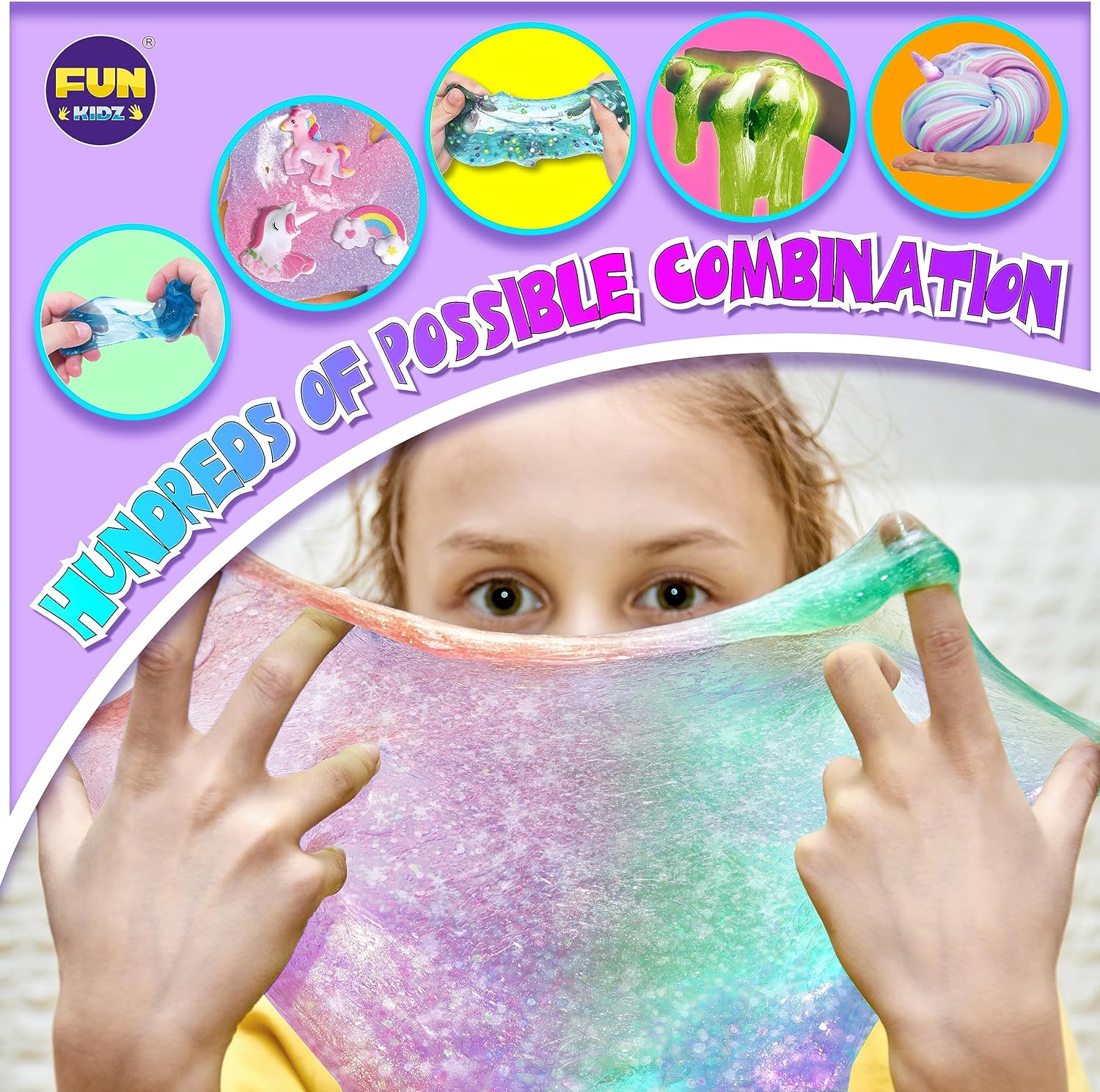 Detalle de Fluffy Unicorn Slime Kit for Girls 1000 ml