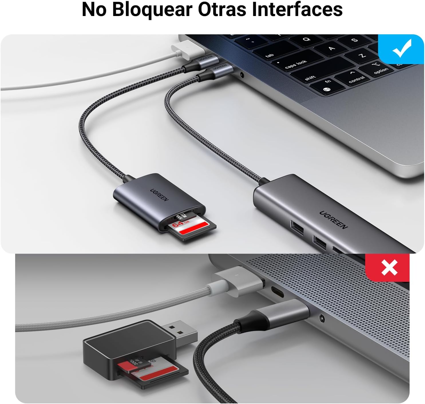 Detalle 1 de UGREEN USB C Lector de Tarjetas SD 📸 Rápido y Compatible
