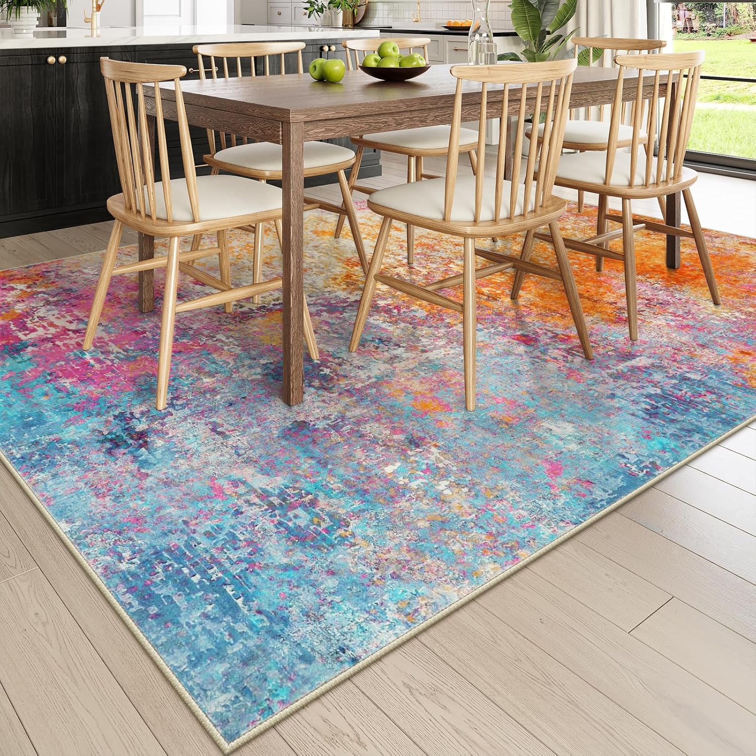 Thumbnail 6 de Lahome Modern Abstract 9x12 Area Rug (Non-Slip, Washable) for Living Room, Bedroom, Dining & Office