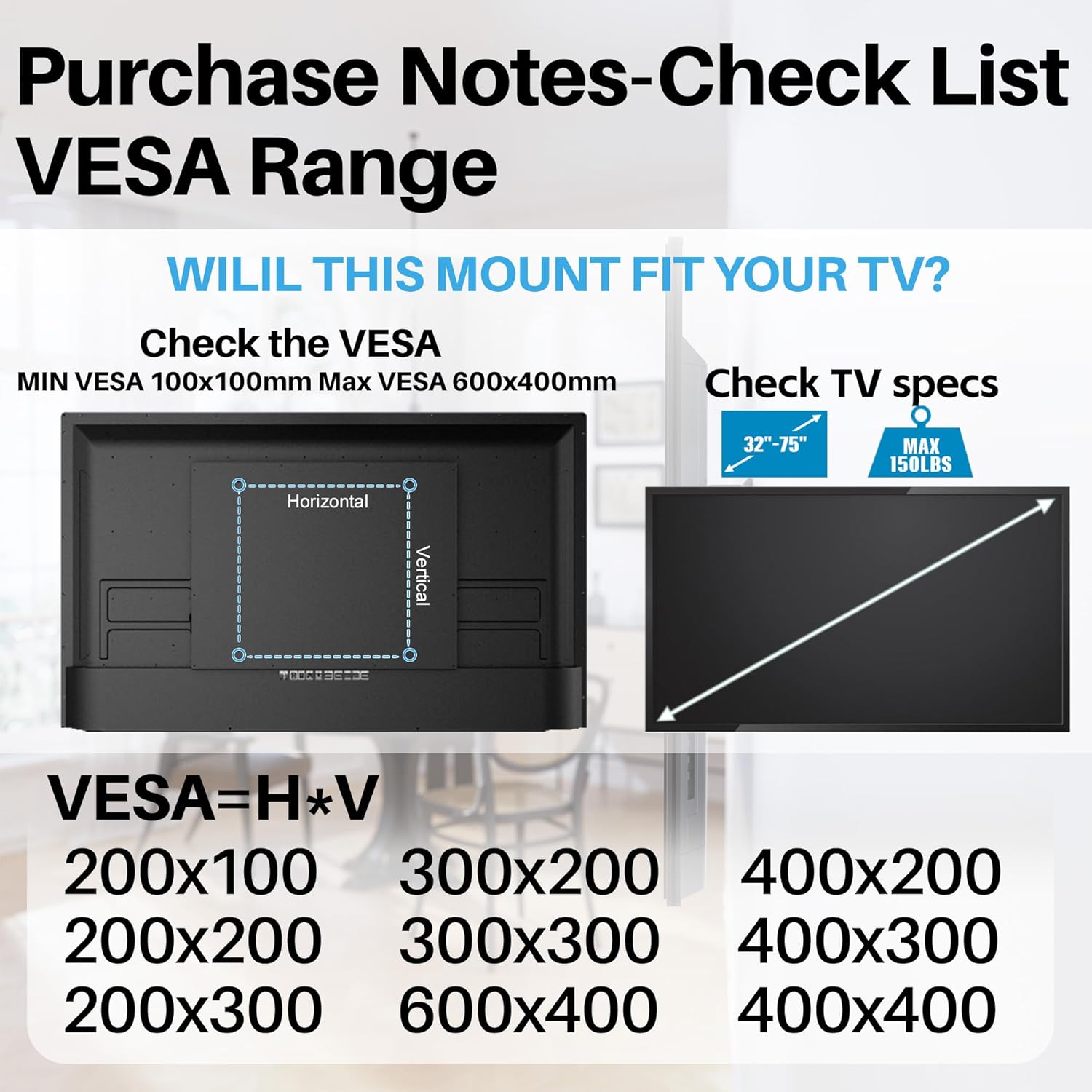 Thumbnail 4 de Aetubree Studless Drywall TV Mount (No Drill) for 32–75 inch TVs, VESA up to 600x400mm