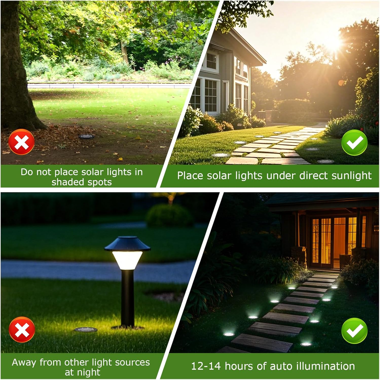 Thumbnail 4 de Famgoods Solar Ground Lights (8 Pack): IP68 Waterproof Path Lighting for Gardens and Lawns