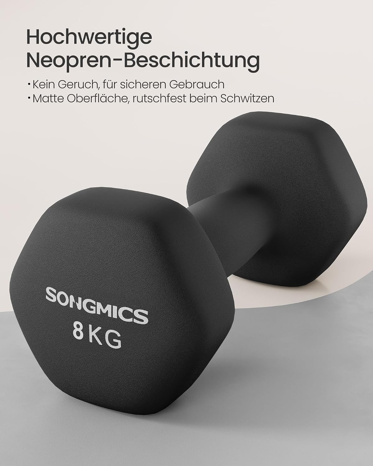 Detalle de SONGMICS Kurzhanteln 2er Set Hexagon Neopren Beschichtung – Sicherheit, Komfort und Effektives Training