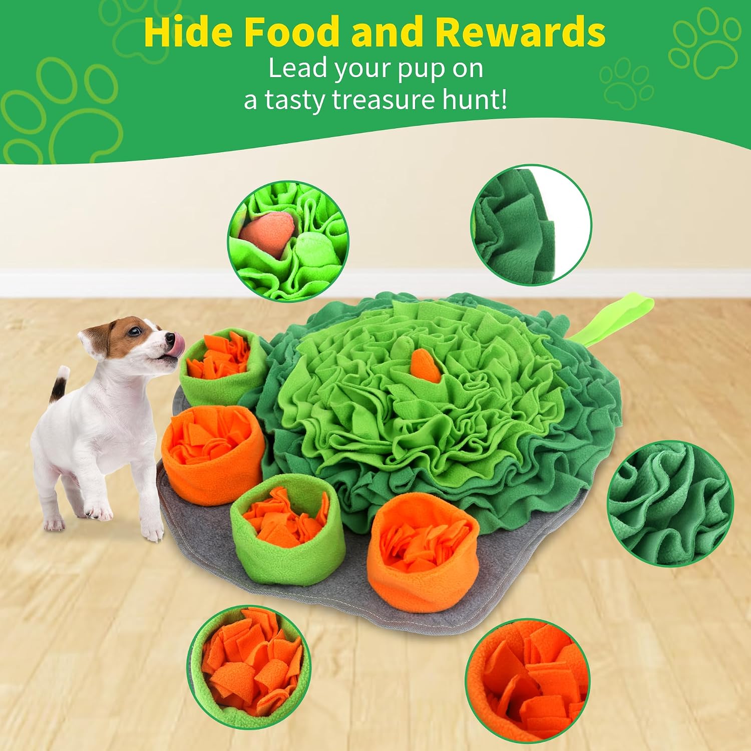 Detalle de Banlangen Snuffle Mat for Dogs – Christmas Interactive Slow Feeder and Enrichment Mat (Green)