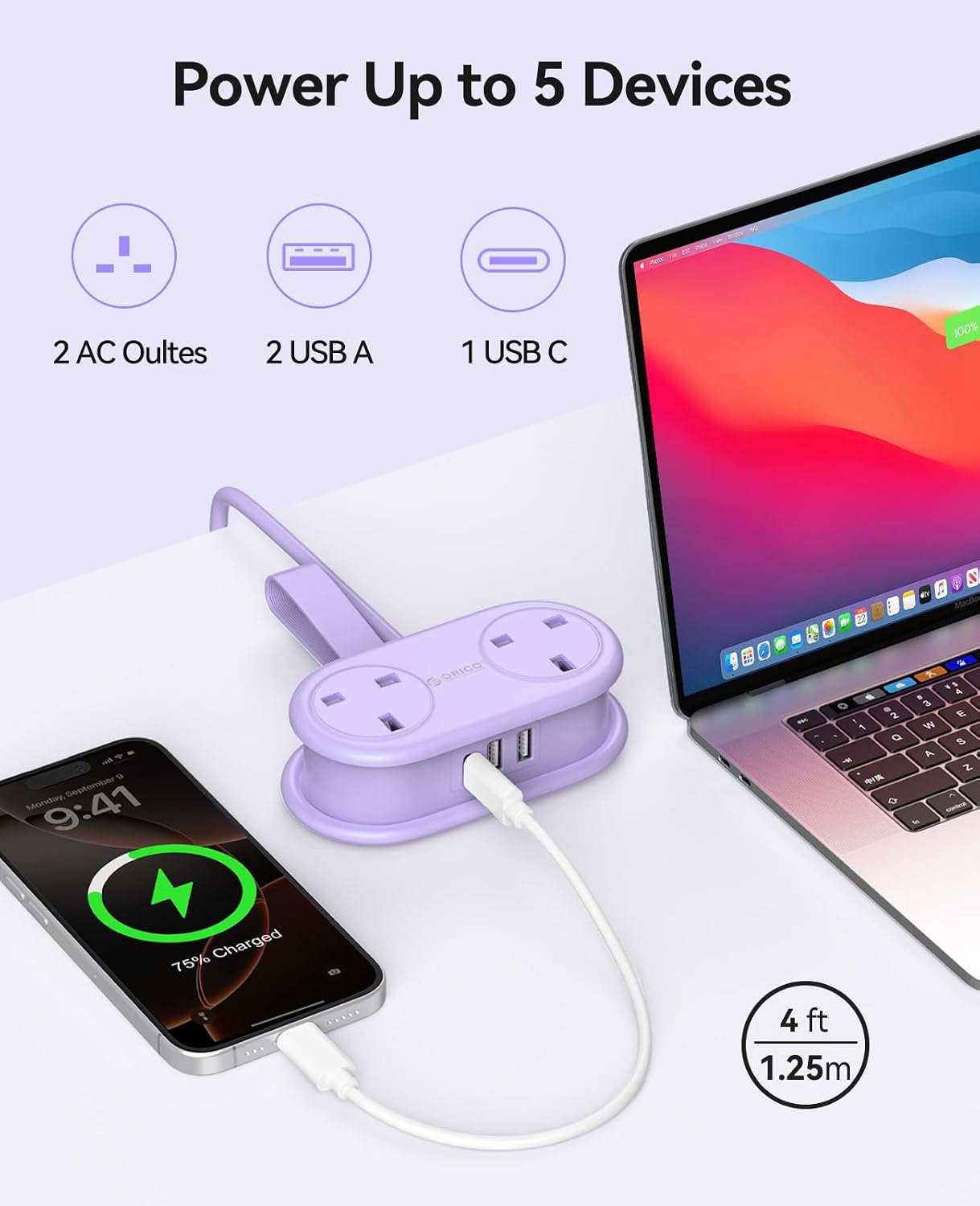Thumbnail 2 de ORICO Travel Extension Lead 3250W