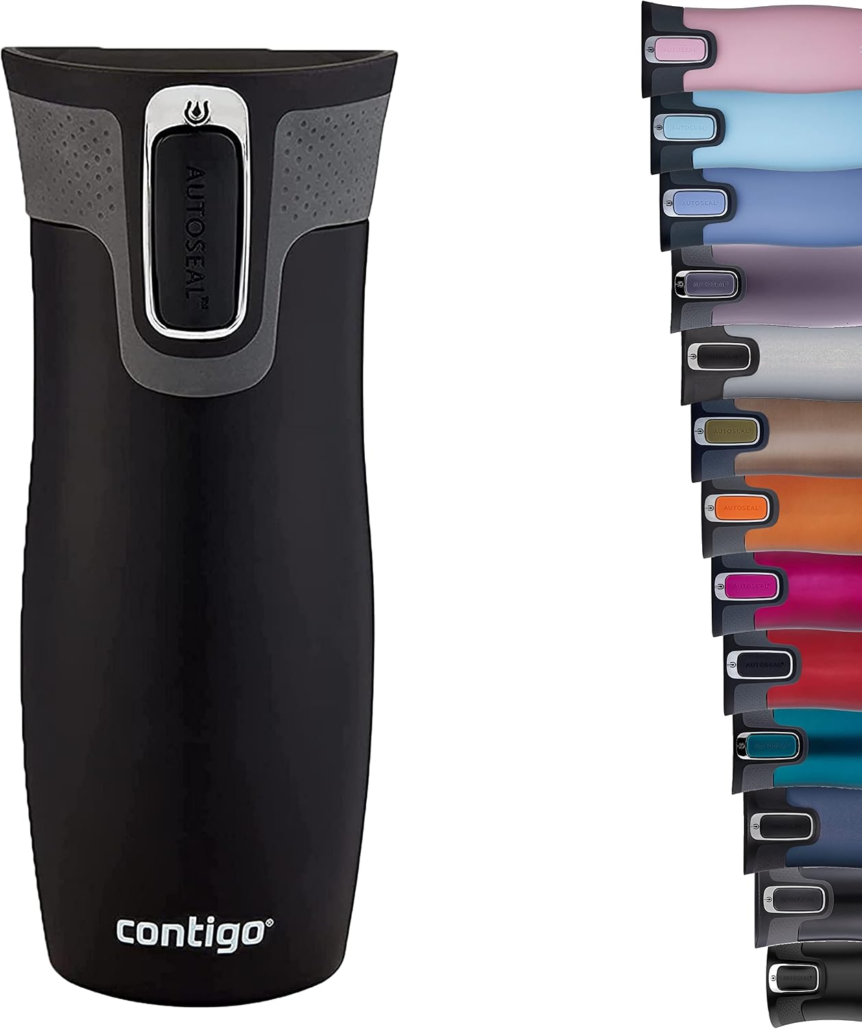 Detalle de Contigo West Loop Autoseal Edelstahl-Thermobecher, 470 ml – auslaufsicher und spülmaschinenfest