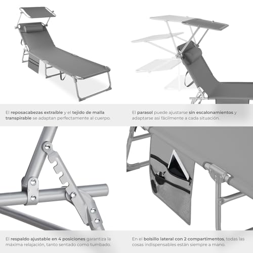 Thumbnail 5 de tectake Set de tumbonas plegables jardín exterior