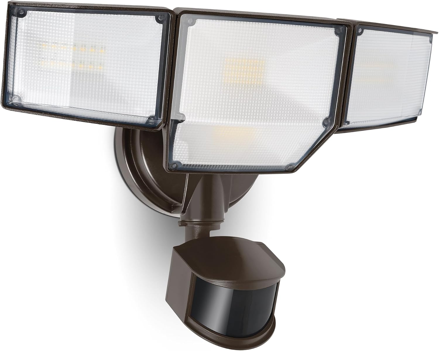 Detalle de LUTEC 7632816012 80W LED Motion Sensor Floodlight, 9,000 Lumens, 4 Heads