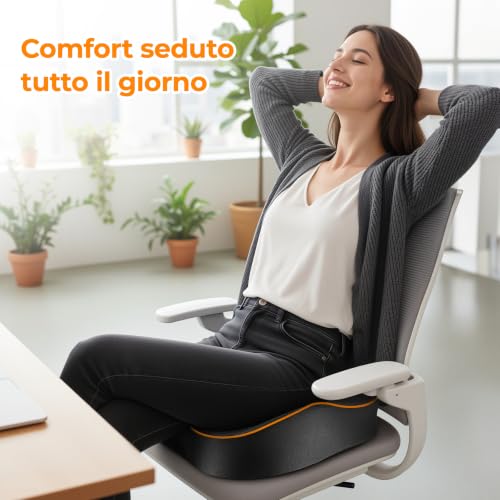 Thumbnail 6 de POOTACK Cuscino Sedia Ufficio – Memory Foam: comforto stabile per ufficio, auto e sedia a rotelle