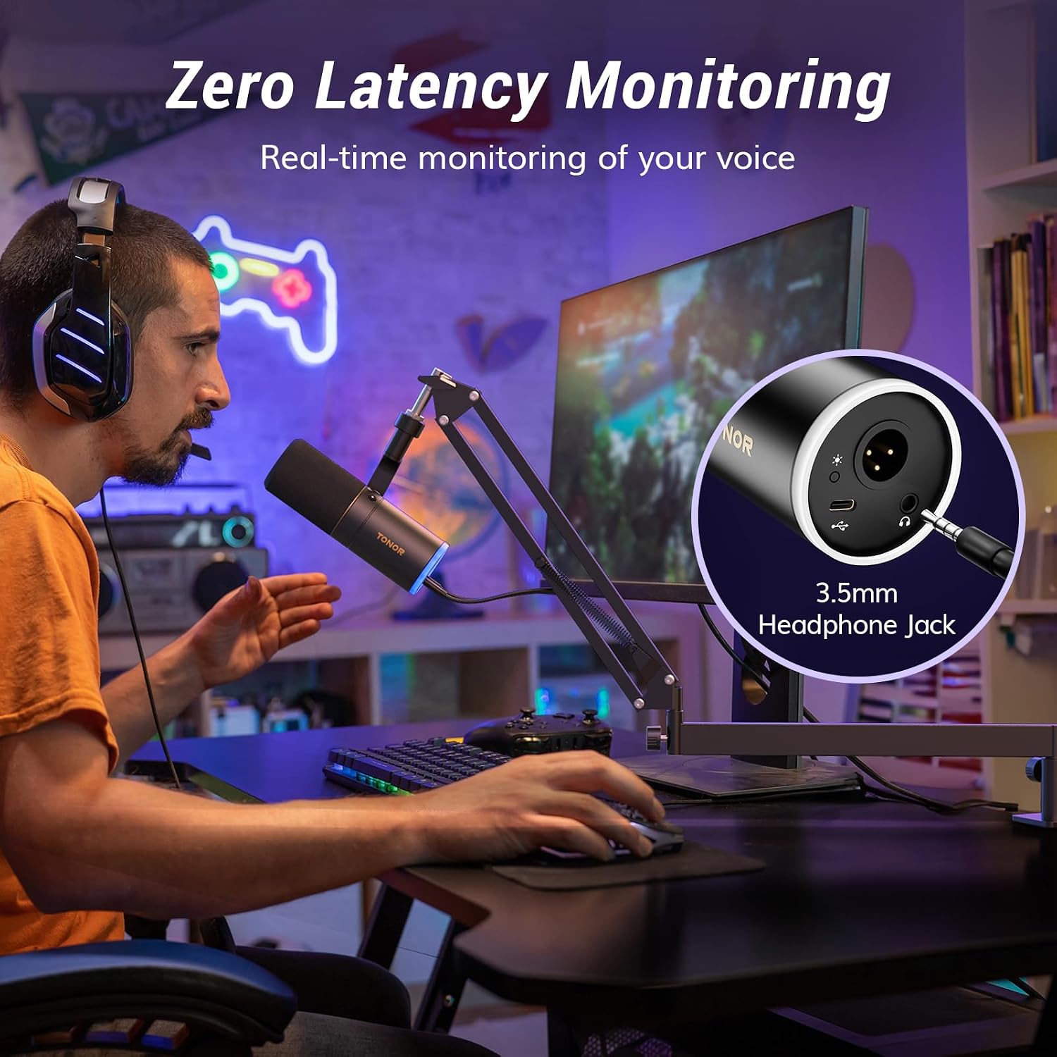 Thumbnail 6 de TONOR TD520S+ Dynamic USB/XLR Microphone with RGB and Low-Profile Arm