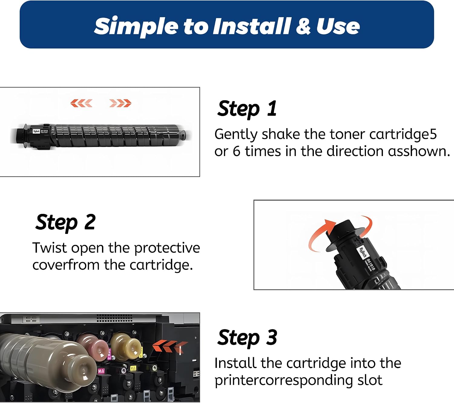 Detalle 2 de RitoTech MP C2003/C2503/C2004/C2504 4-Pack Toner Cartridges with Chip